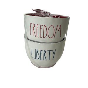 Rae Dunn Freedom and Liberty Patriotic Ceramic Bowls